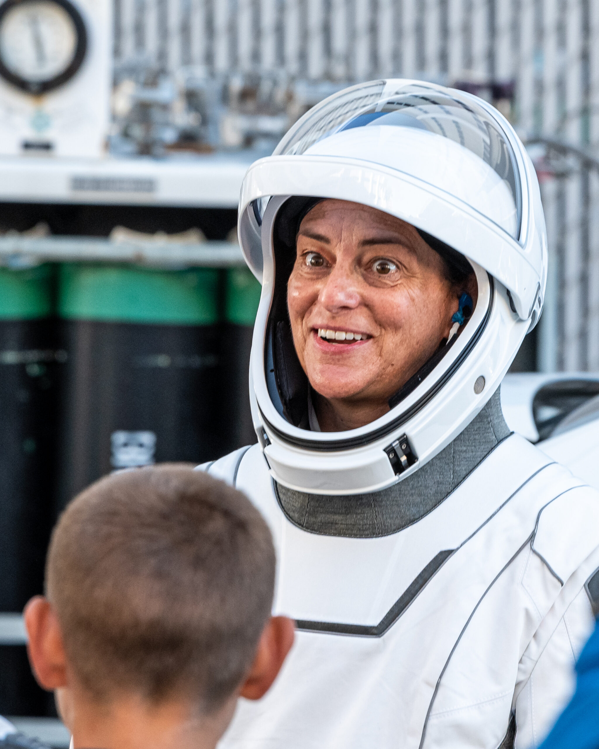 Astronaut Nicole Mann saying goodbye to friends and family before driving out to LC-39A